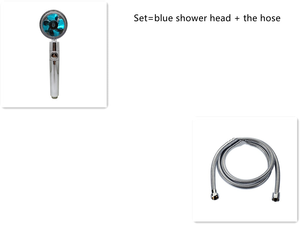 Shower Head Water flow 360 Degrees Rotating With Small Fan ABS Rain High Pressure Spray Nozzle Bathroom Accessories - Hiccupzz
