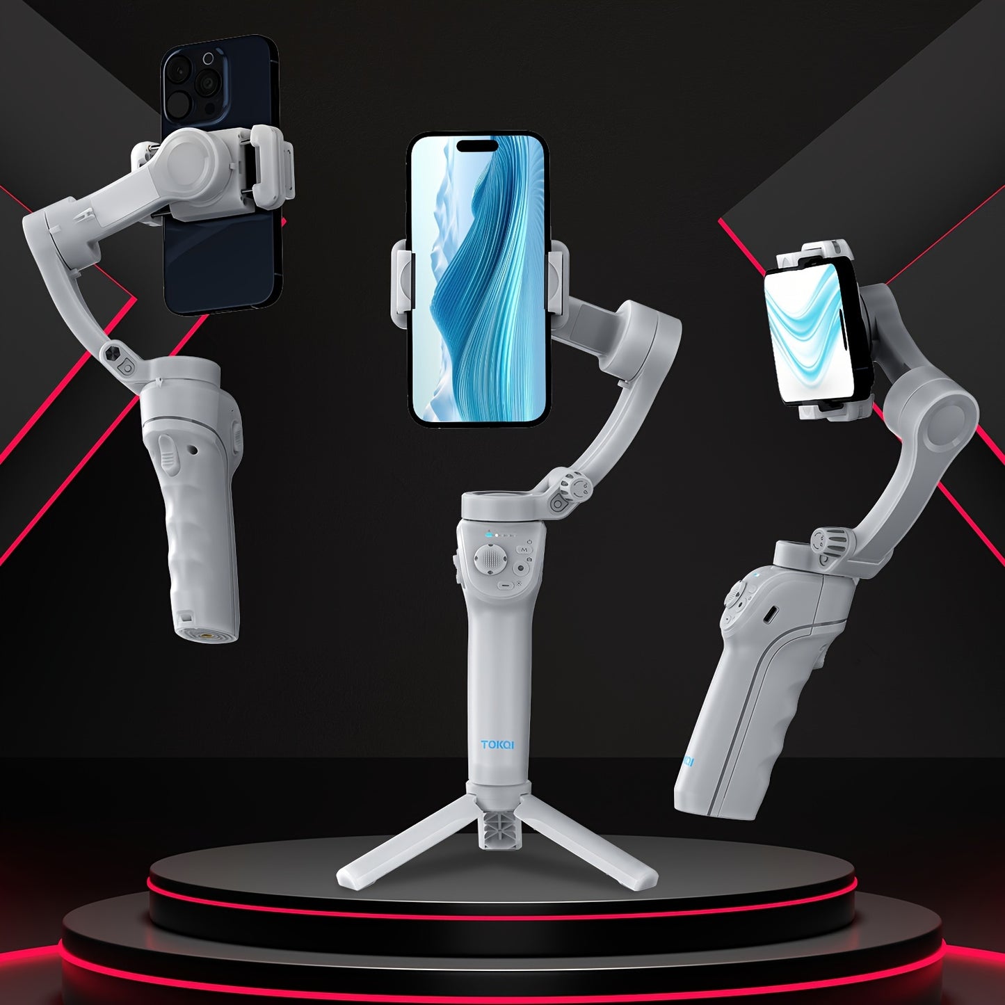 3-Axis Smartphone Gimbal with ActiveTrack, Auto Tracking, Portable & Foldable for Video Recording and Vlogging - Hiccupzz