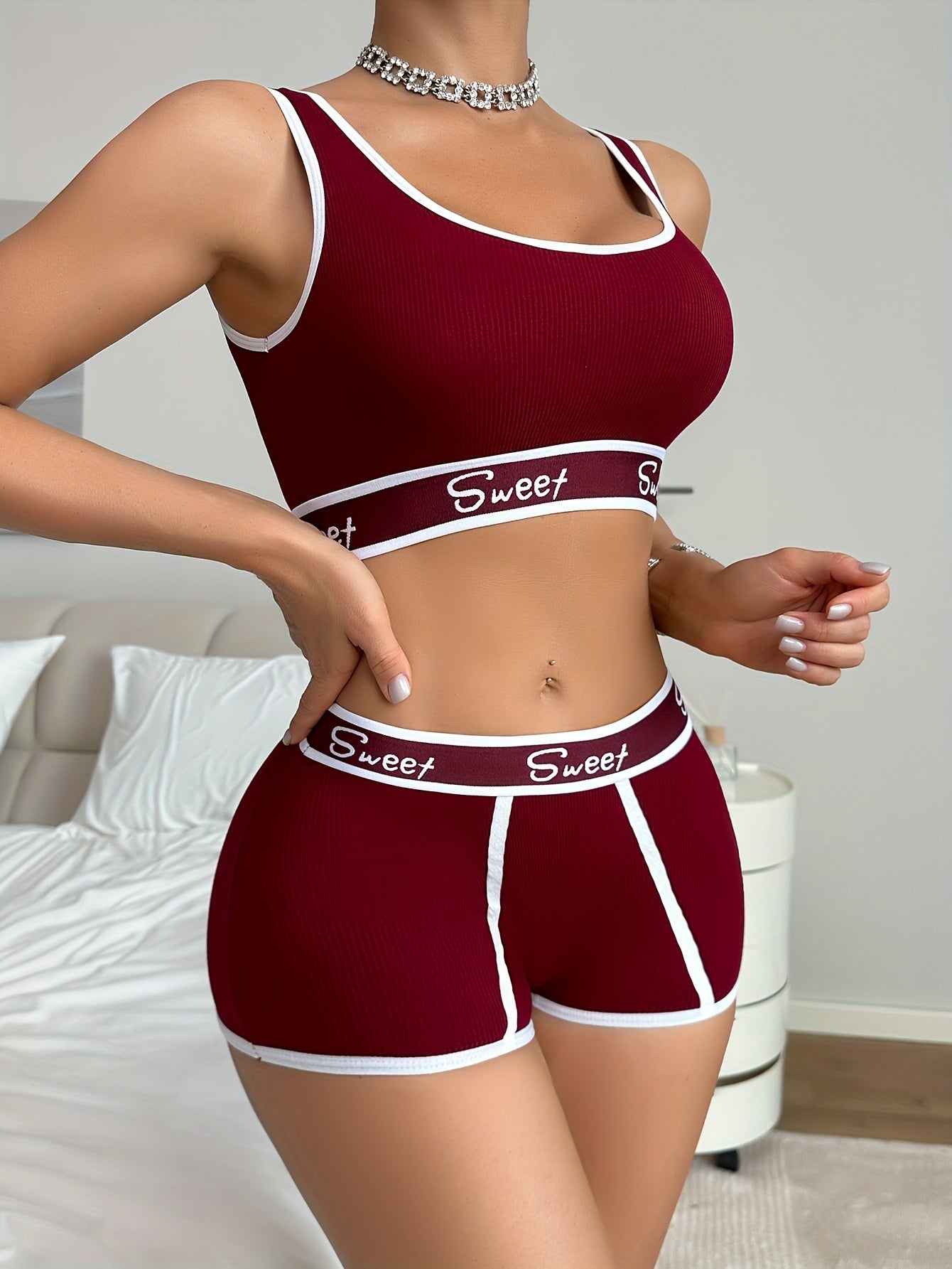 Breathable Solid Sport Bra & Panty, Push Up Bra & Panties Lingerie Set, Women's Lingerie & Underwear - Hiccupzz
