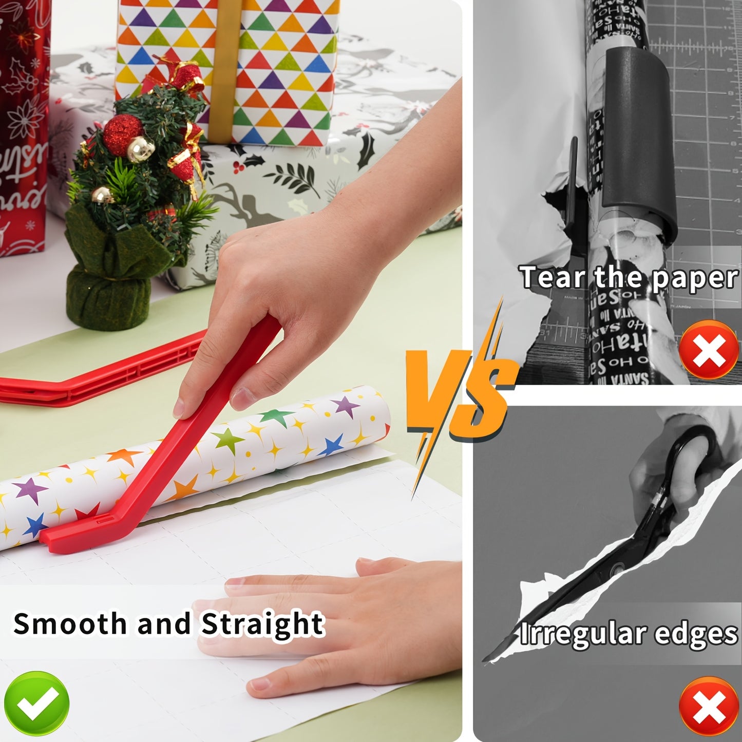 6-Pcs Easy-Glide Wrapping Paper Cutter Set – Safe, Battery-Free, and Perfect for Home, Office, or Classroom Use (6 Colors) - Hiccupzz