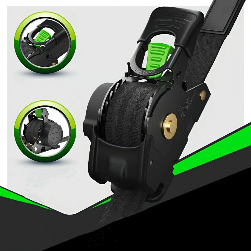 Automatic Retractable Ratchet Straps - 2 Large Straps for Cars, Motorcycles, & Off-Road Vehicles - Hiccupzz