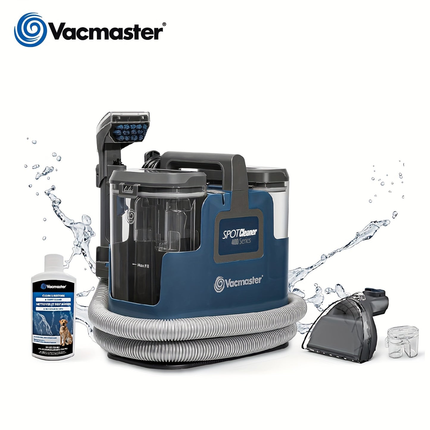 Vacmaster SCB301 400 Series Portable Spot Cleaner - 15Kpa Suction for Carpets, Upholstery, Pets & Rugs