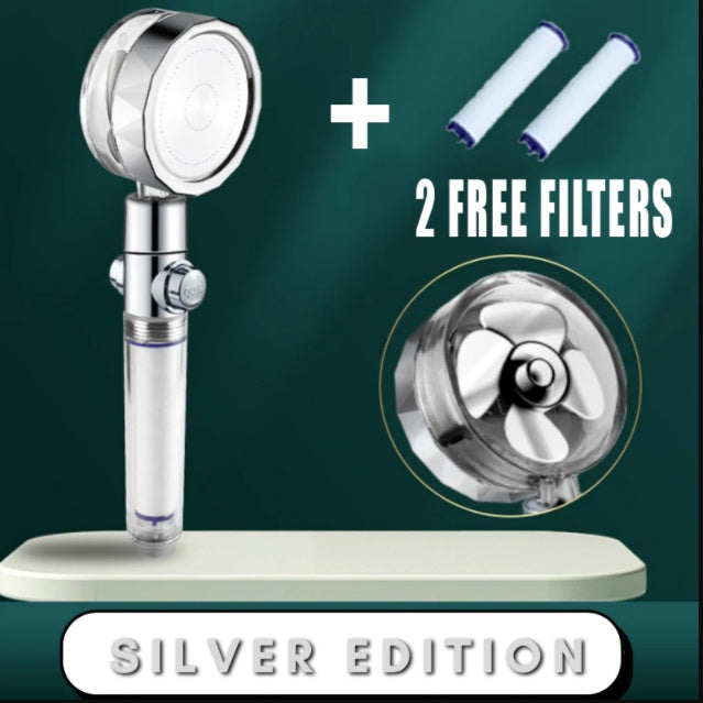 Shower Head Water flow 360 Degrees Rotating With Small Fan ABS Rain High Pressure Spray Nozzle Bathroom Accessories - Hiccupzz