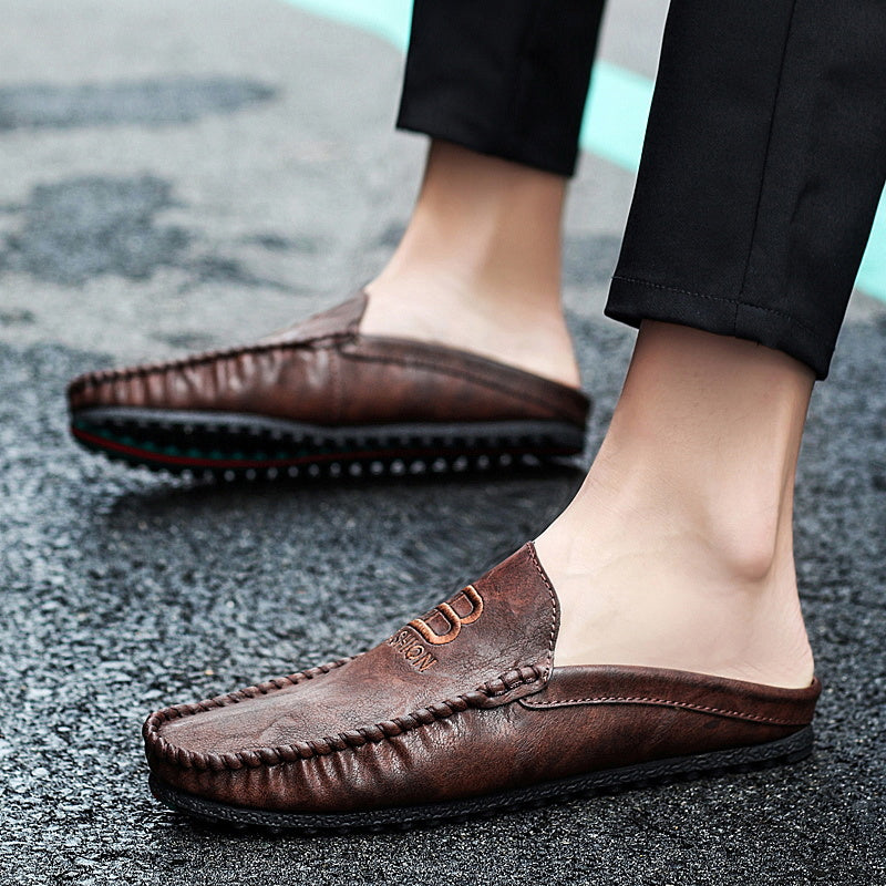 Men Leather Mules Casual Shoes Slipper Fashion - Hiccupzz