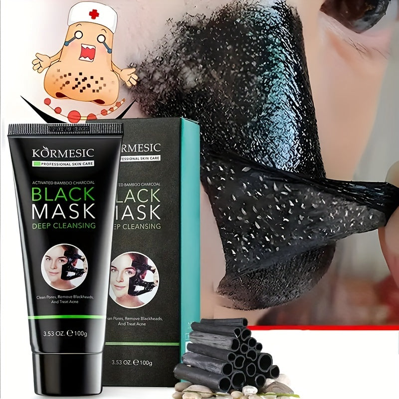 KORMESIC Active Bamboo Carbon Peeling Mask 3.53oz, Deep Cleansing Skin, Unclogging Pores - Hiccupzz