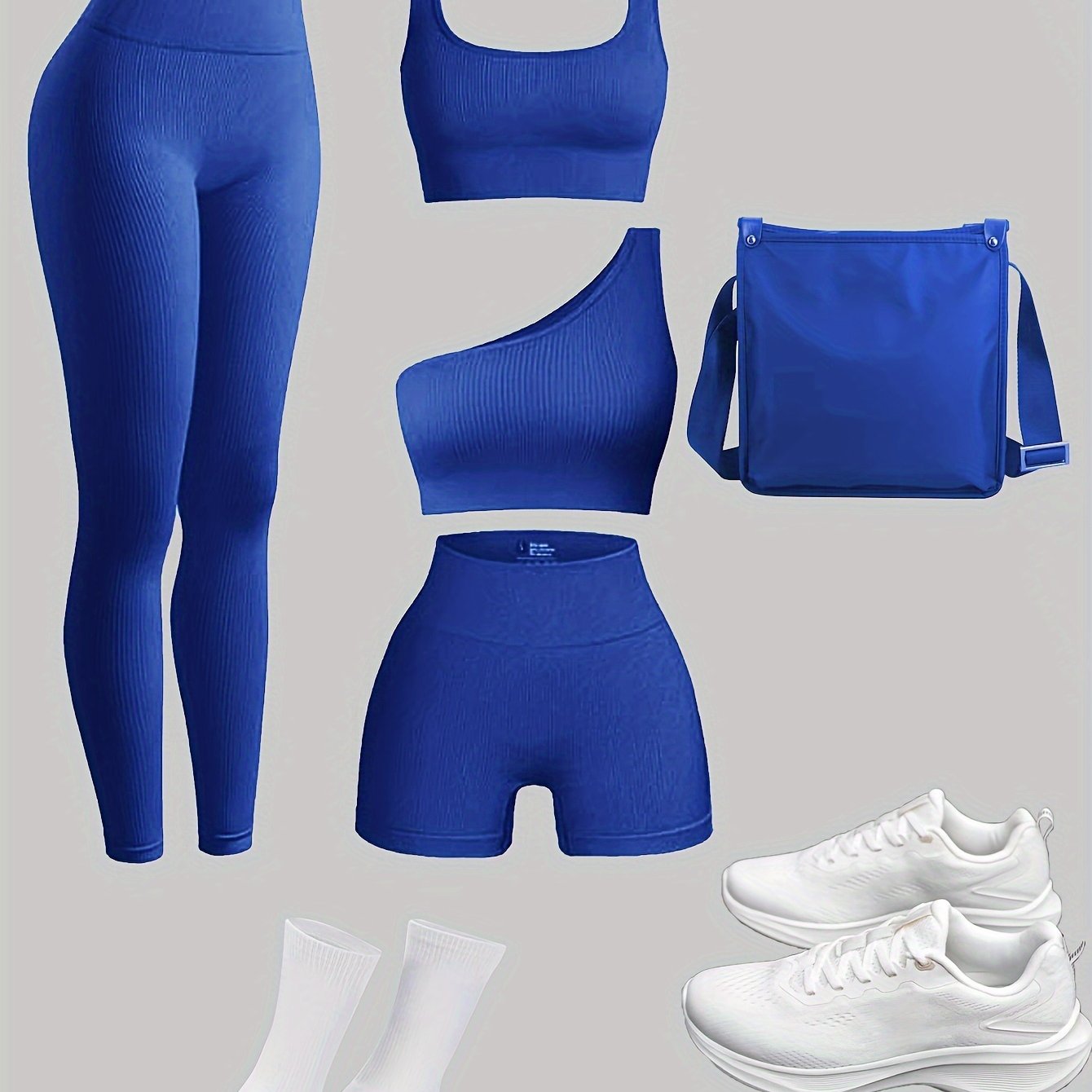 Women's 4-Piece Yoga Set, Sport Athletic Leggings, Sports Bra, Shorts, Fitness Gear For Gym And Outdoor Exercise (without Accesories) - Hiccupzz