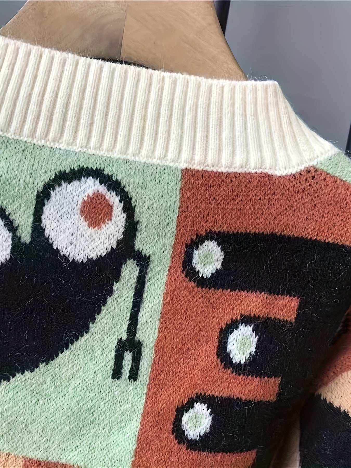 Boys' Cozy Knit Cardigan Sweater, Cartoon Design, V-Neck, Stretchy, Machine Washable - Hiccupzz