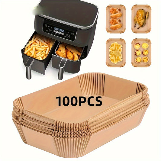 Non-Stick Air Fryer Liners for Dual Fryer – 50/100 Pack - Hiccupzz