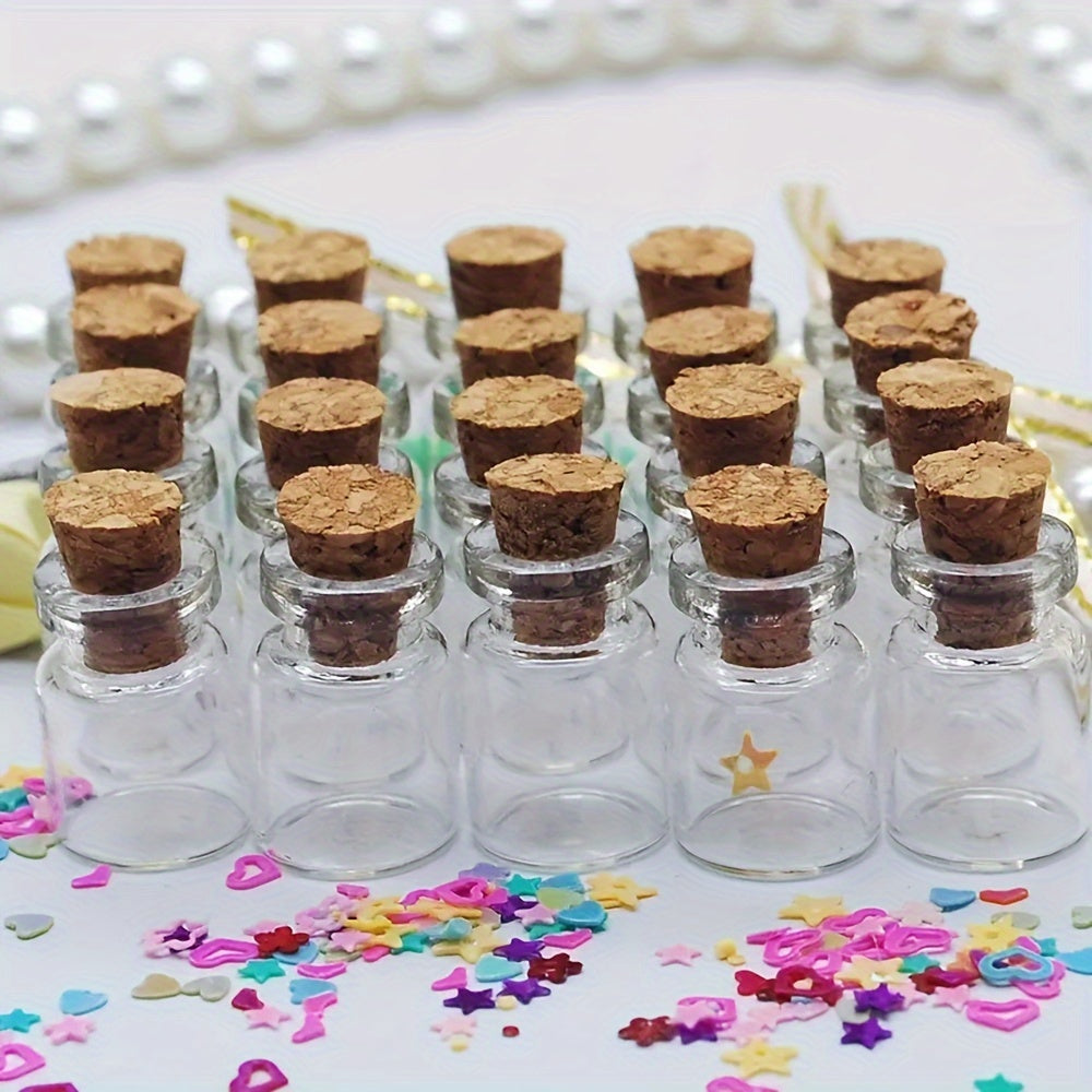 Mini Glass Bottles with Cork Stoppers: Ideal for DIY, Arts & Crafts, and Party Favors (0.51 x 0.71 inches) - Hiccupzz