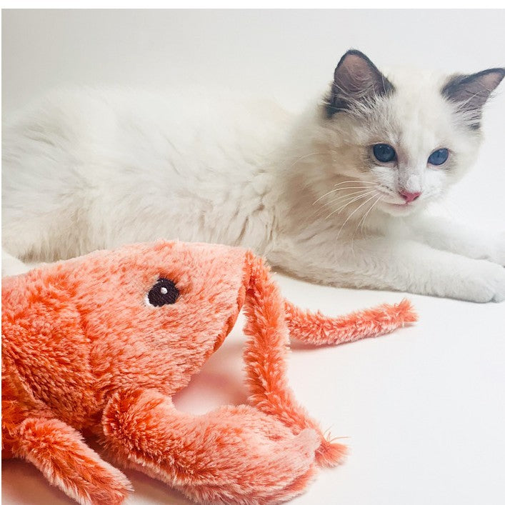 Pet Toys Electric Jumping Shrimp USB Charging Simulation Lobster Funny Cat Plush Pets Toy - Hiccupzz