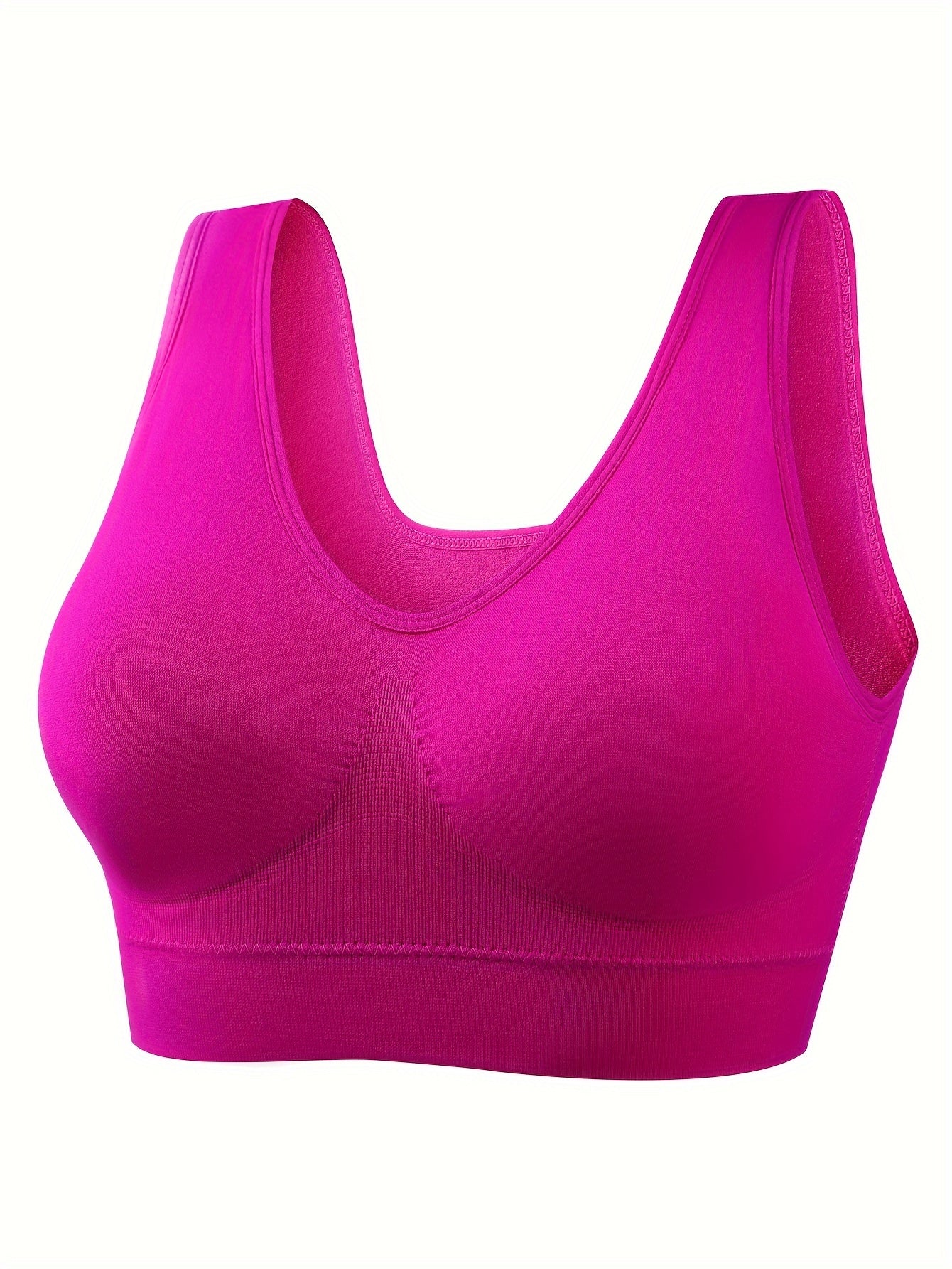 8pcs Plus Size Seamless Sports Bras - Wide Strap, Comfy, Breathable Bralette for Activewear - Hiccupzz