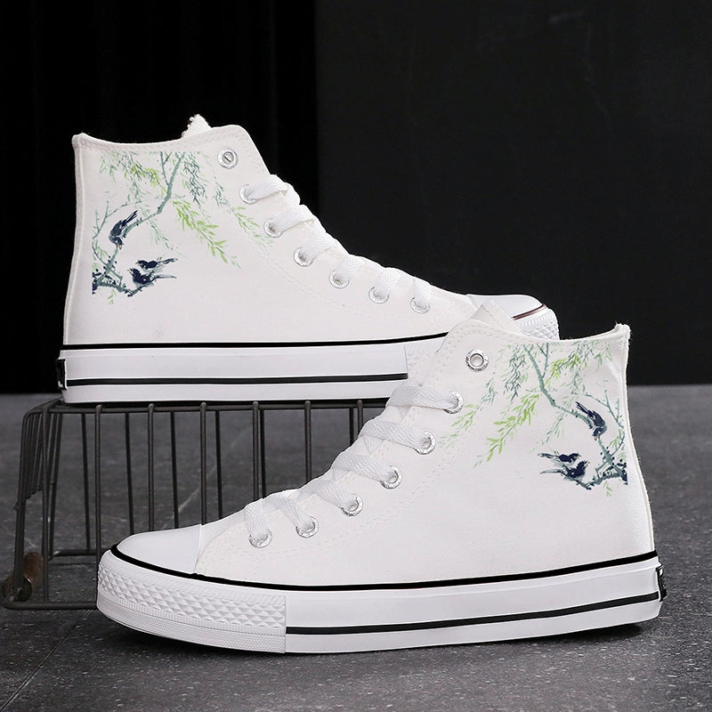 High-top Canvas Shoes Chinese Style National Fashion Ink Bamboo Leisure Couple Sneakers - Hiccupzz