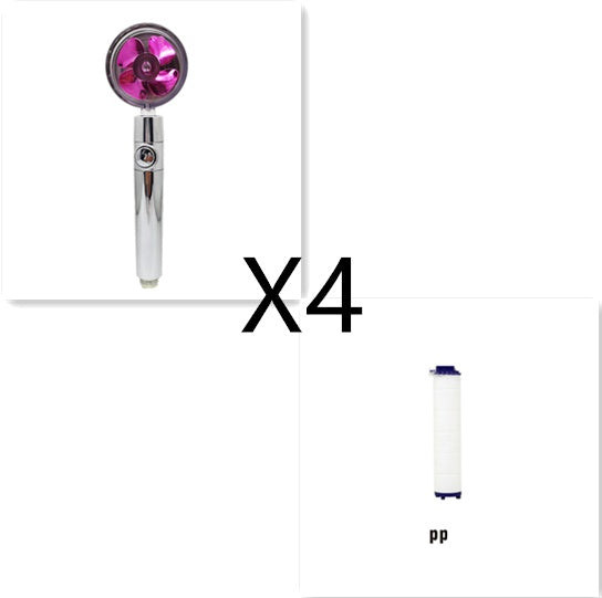 Shower Head Water flow 360 Degrees Rotating With Small Fan ABS Rain High Pressure Spray Nozzle Bathroom Accessories - Hiccupzz