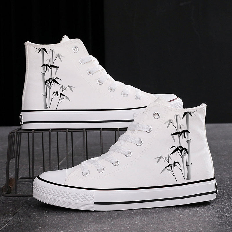 High-top Canvas Shoes Chinese Style National Fashion Ink Bamboo Leisure Couple Sneakers - Hiccupzz