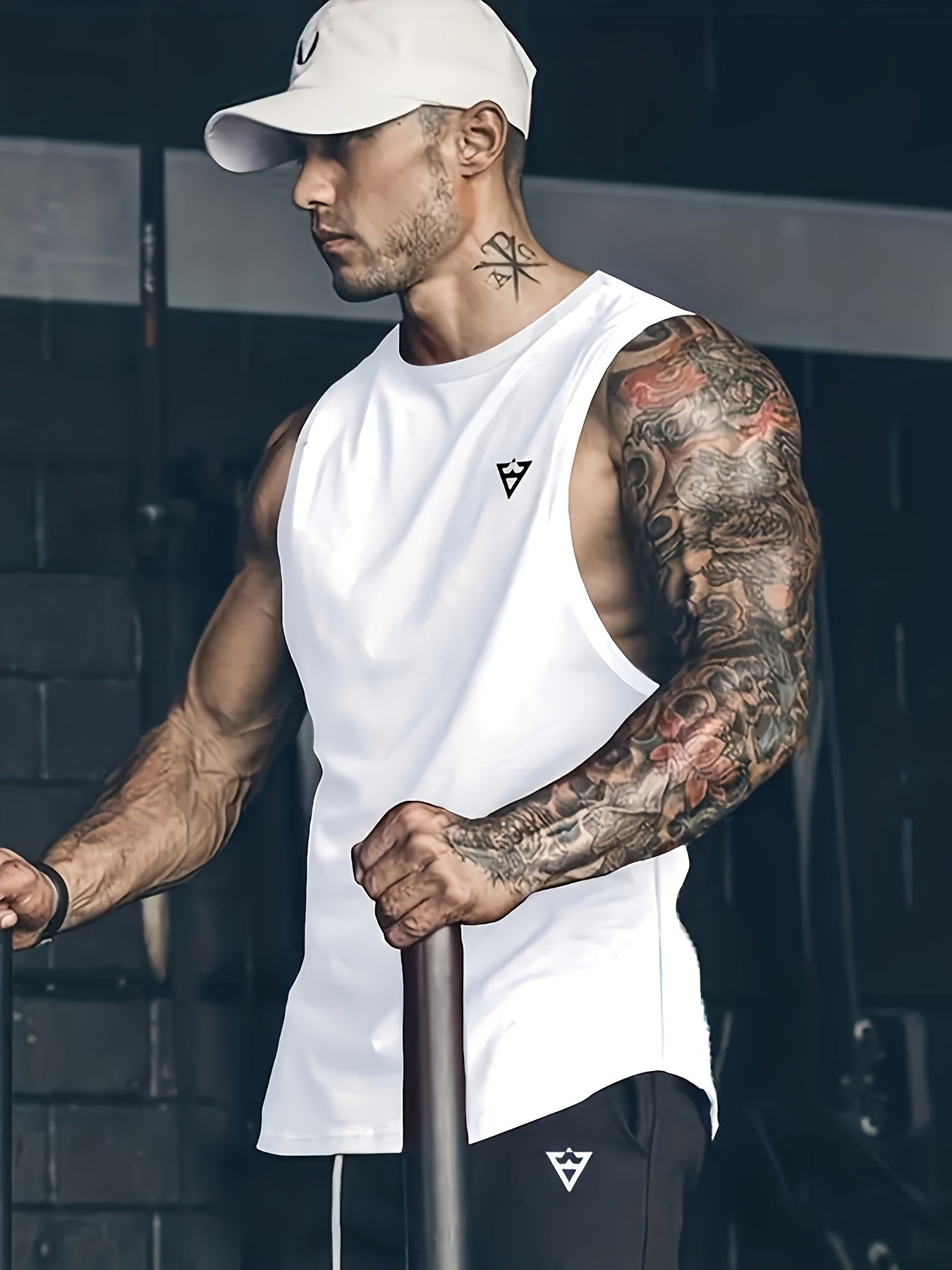 Men's Solid Tank Top - Quick-Dry Stretch Crew Neck Sleeveless Shirt for Gym & Fitness - Hiccupzz