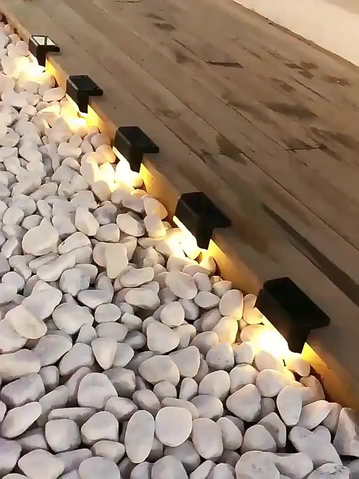 7-Pack Waterproof Solar Deck Lights, Warm White LED for Outdoor Stairs, Fence, Garden, Patio, Balcony, and Pathway Decor - Hiccupzz