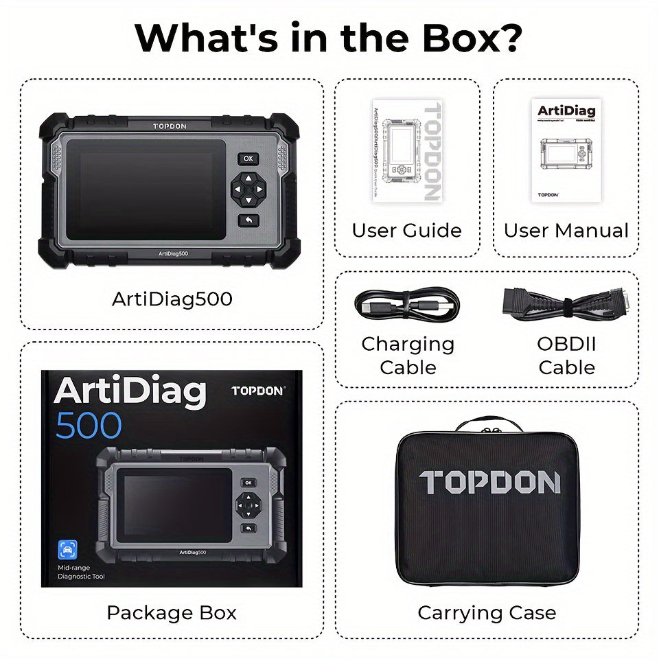 TOPDON AD500 Diagnostic Scan Tool with Reset Functions & AutoVIN, Lifetime Updates - Hiccupzz