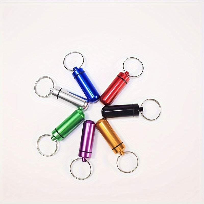 Premium Aluminum Alloy Mini Storage Canister Keychain: Portable Floating Design with Secure Clip for Outdoor Travel, Hiking, and Camping (Waterproof with Rubber Seal) - Hiccupzz