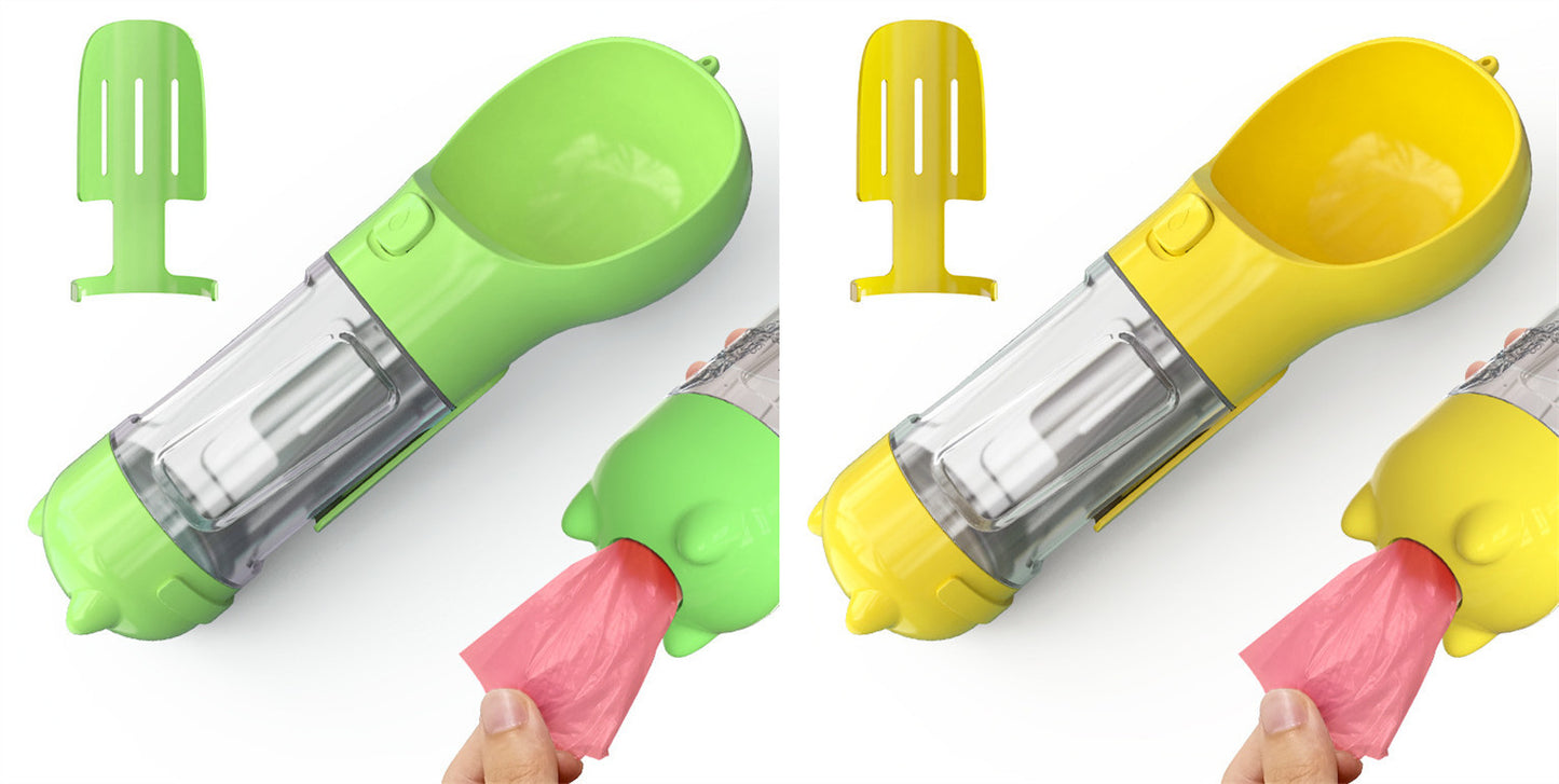 Pet Water Bottle Feeder Bowl Garbage Bag Storage Portable Pet Outdoor Travel 3 In 1 Dog Water Bottle - Hiccupzz