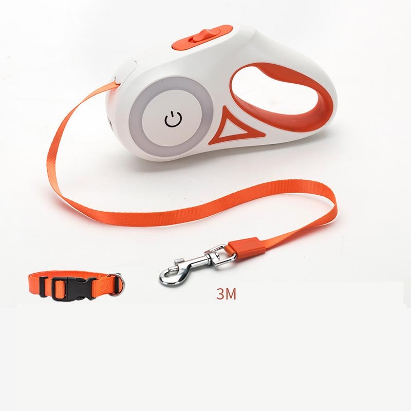 Dog Leash Retractable Leash And Dog Collar Spotlight Automatic Pet Dog Cat Traction Rope For Small Medium Dogs Pet Product - Hiccupzz