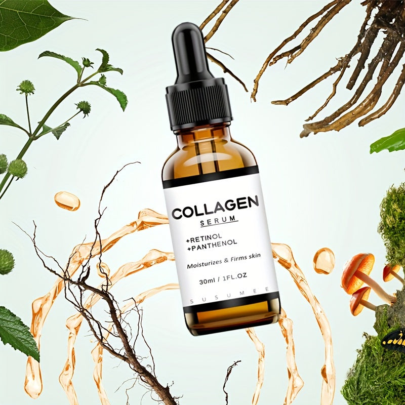 Collagen Serum For Face, With Retinol & Panthenol, Cooperate Well With Hyaluronic Acid & Vitamin C, Increase Skin Elasticity And Hydration, Firming Moisturizing Essence For Men And Women 1Fl.Oz/30ml - Hiccupzz