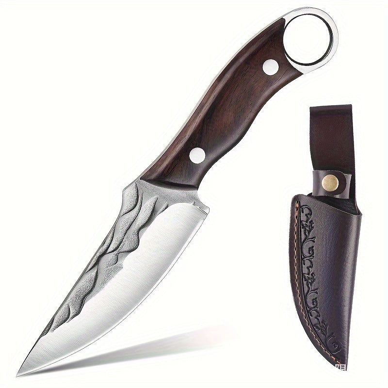 Outdoor Small Knife With Leather Cover Is Very Suitable For Outdoor Camping, Barbecue, Hiking, Fishing And Other Activities - Hiccupzz