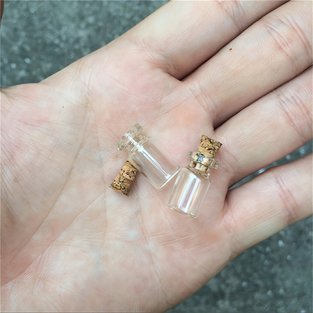 Mini Glass Bottles with Cork Stoppers: Ideal for DIY, Arts & Crafts, and Party Favors (0.51 x 0.71 inches) - Hiccupzz