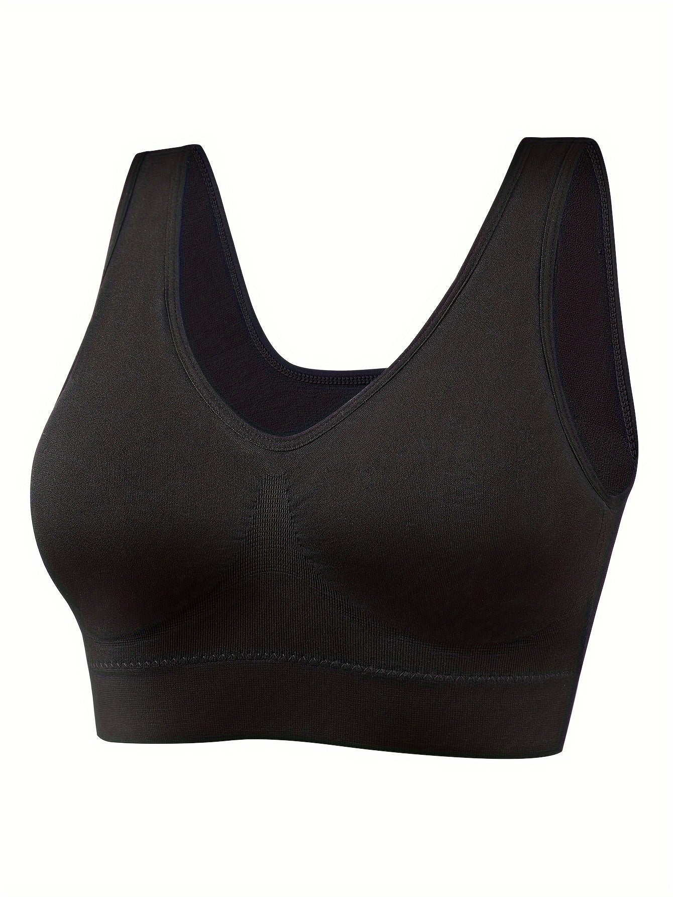 8pcs Plus Size Seamless Sports Bras - Wide Strap, Comfy, Breathable Bralette for Activewear - Hiccupzz