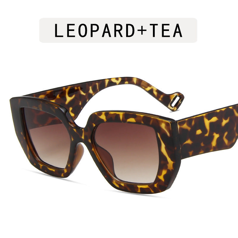 Modern Retro Ins Sunglasses Women's Polygonal Contrast Sunglasses Thick Edge Trendy Sunglasses - Hiccupzz