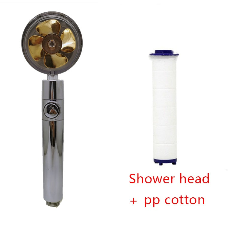 Shower Head Water flow 360 Degrees Rotating With Small Fan ABS Rain High Pressure Spray Nozzle Bathroom Accessories - Hiccupzz