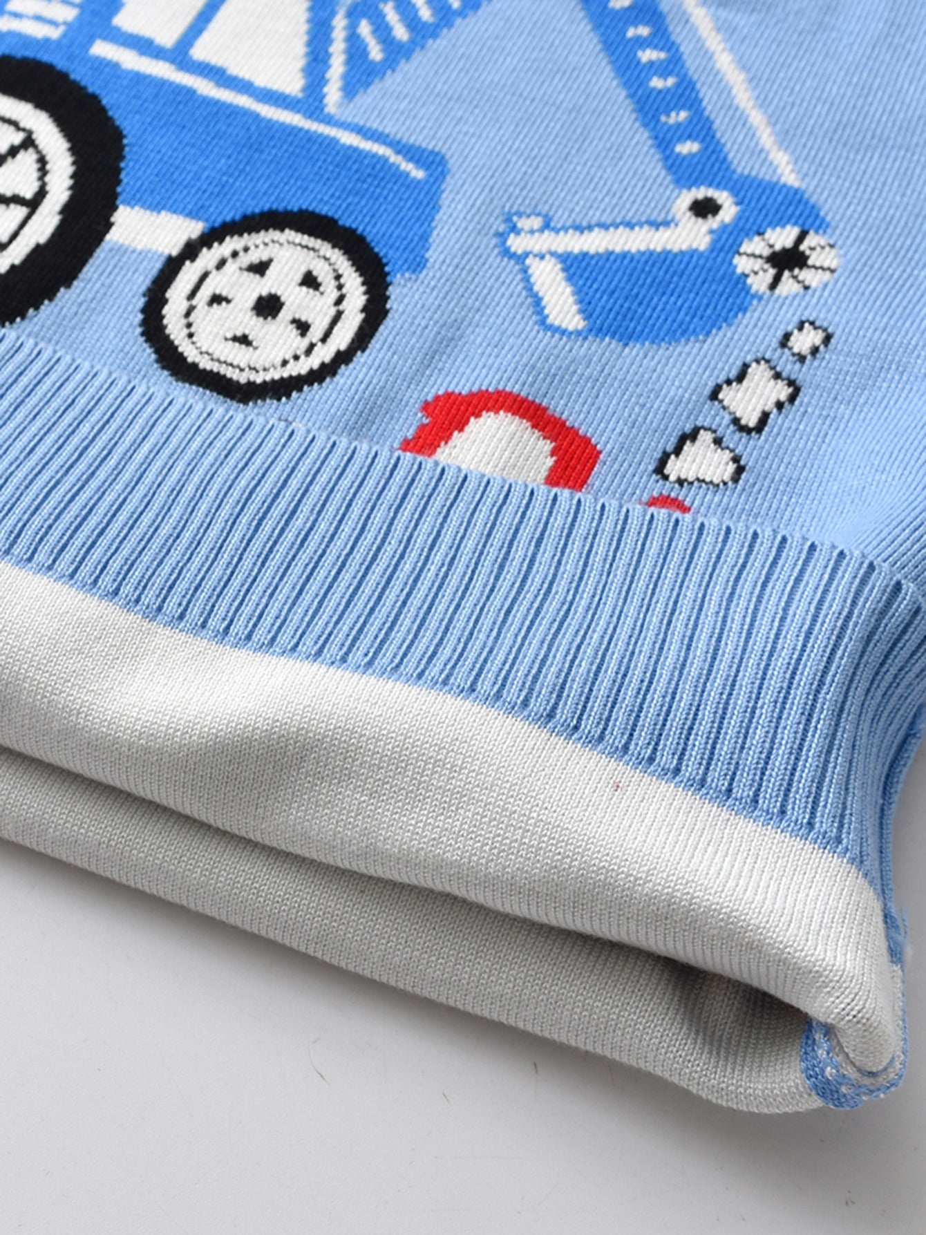 Boys Cartoon Engineering Vehicle Sweater, Knit Pullover, Autumn/Winter - Hiccupzz
