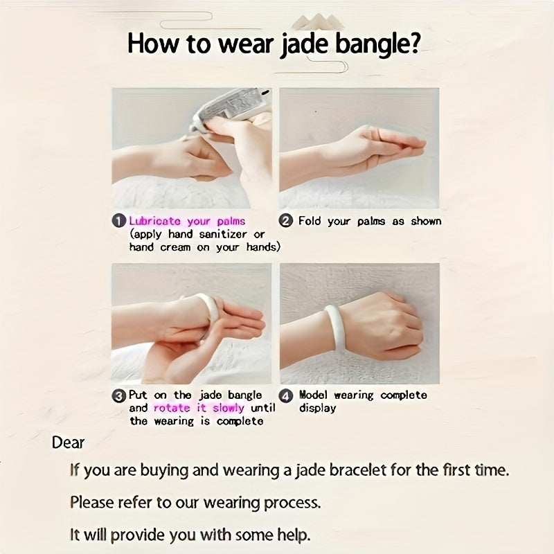 Natural Jade Bangle Bracelet For Women Men, Retro Chinese Style Bracelet - Hiccupzz