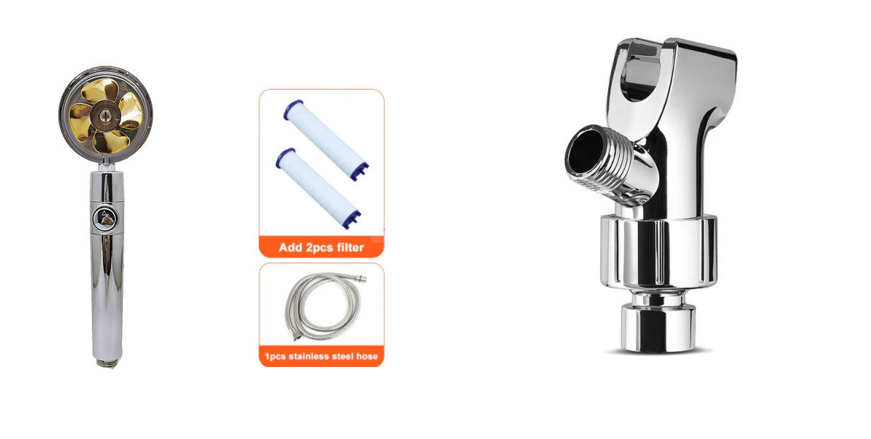 Shower Head Water flow 360 Degrees Rotating With Small Fan ABS Rain High Pressure Spray Nozzle Bathroom Accessories - Hiccupzz