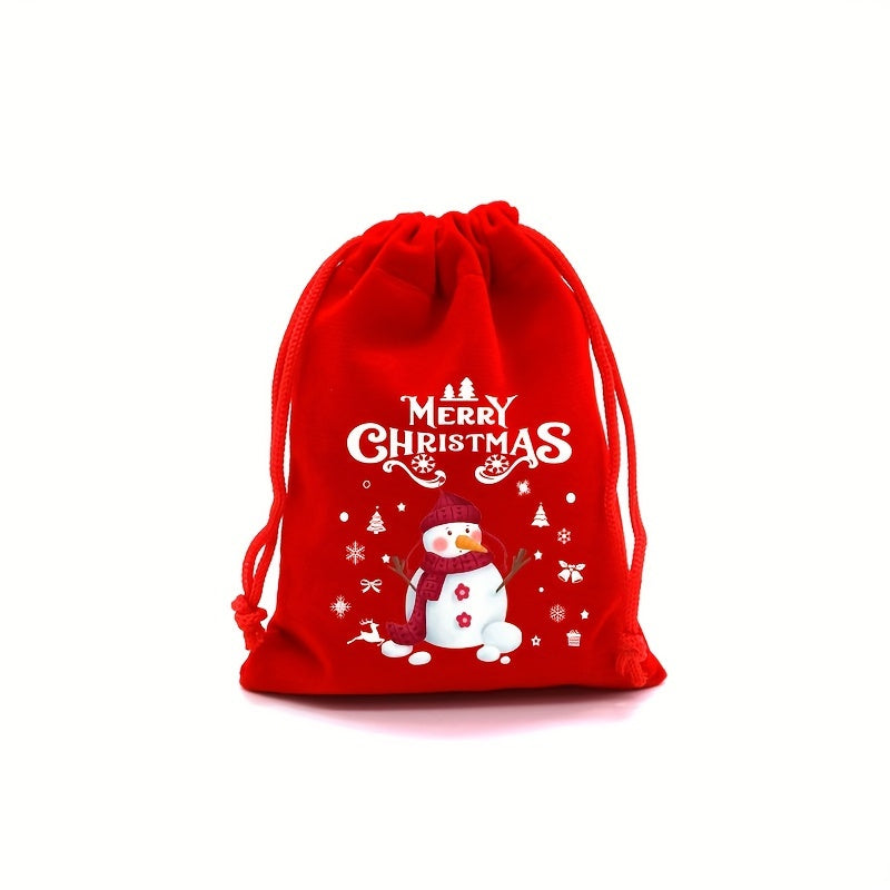 Festive Red Velvet Goody Bags – Ideal for Christmas Party Favors or Jewelry Pouches - Hiccupzz