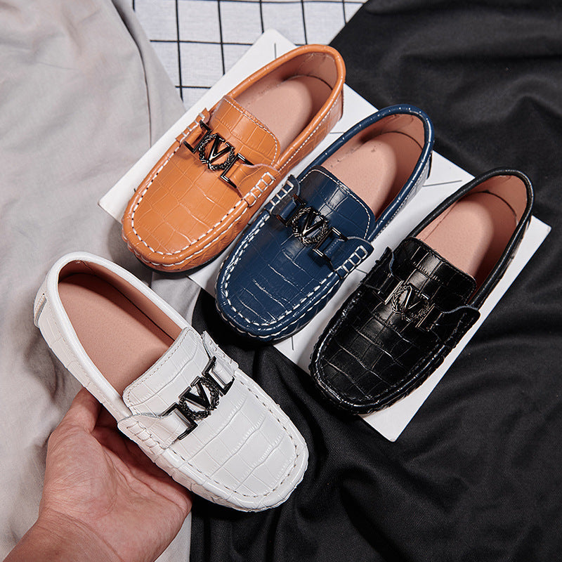 Children's Shoes Peas Shoes Children's Slip-on Leather Shoes - Hiccupzz