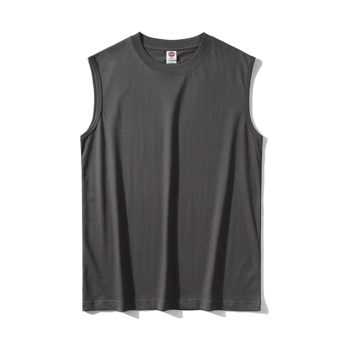 Men's 100% Cotton Solid Tank Top, Active Crew Neck Sleeveless Top, Men's Clothing For Summer Outdoor - Hiccupzz