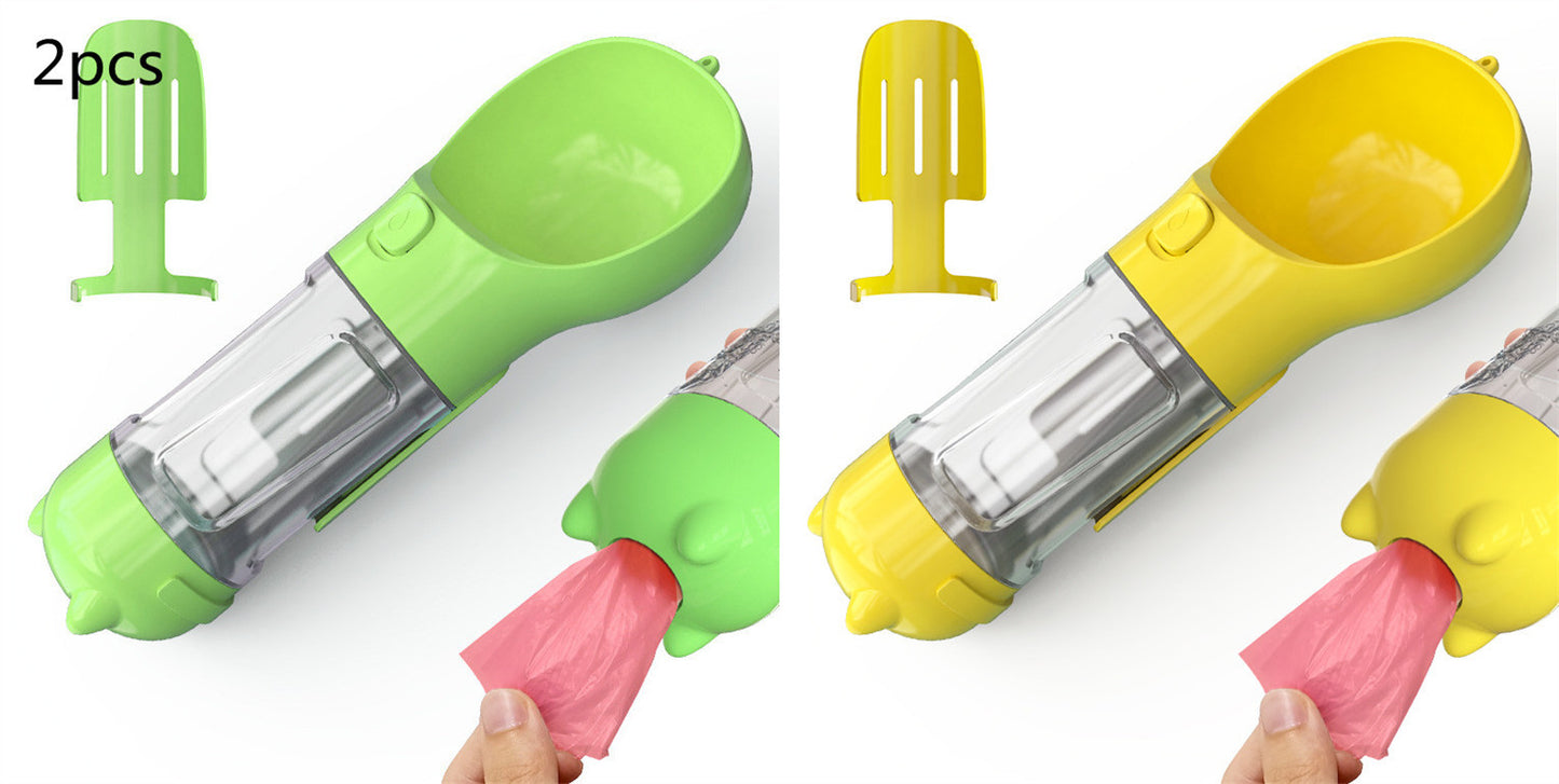 Pet Water Bottle Feeder Bowl Garbage Bag Storage Portable Pet Outdoor Travel 3 In 1 Dog Water Bottle - Hiccupzz