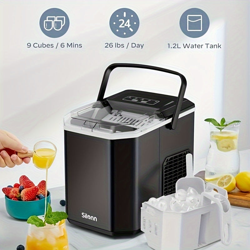 Portable Countertop Ice Maker – 9 Cubes in 6 Mins - Hiccupzz