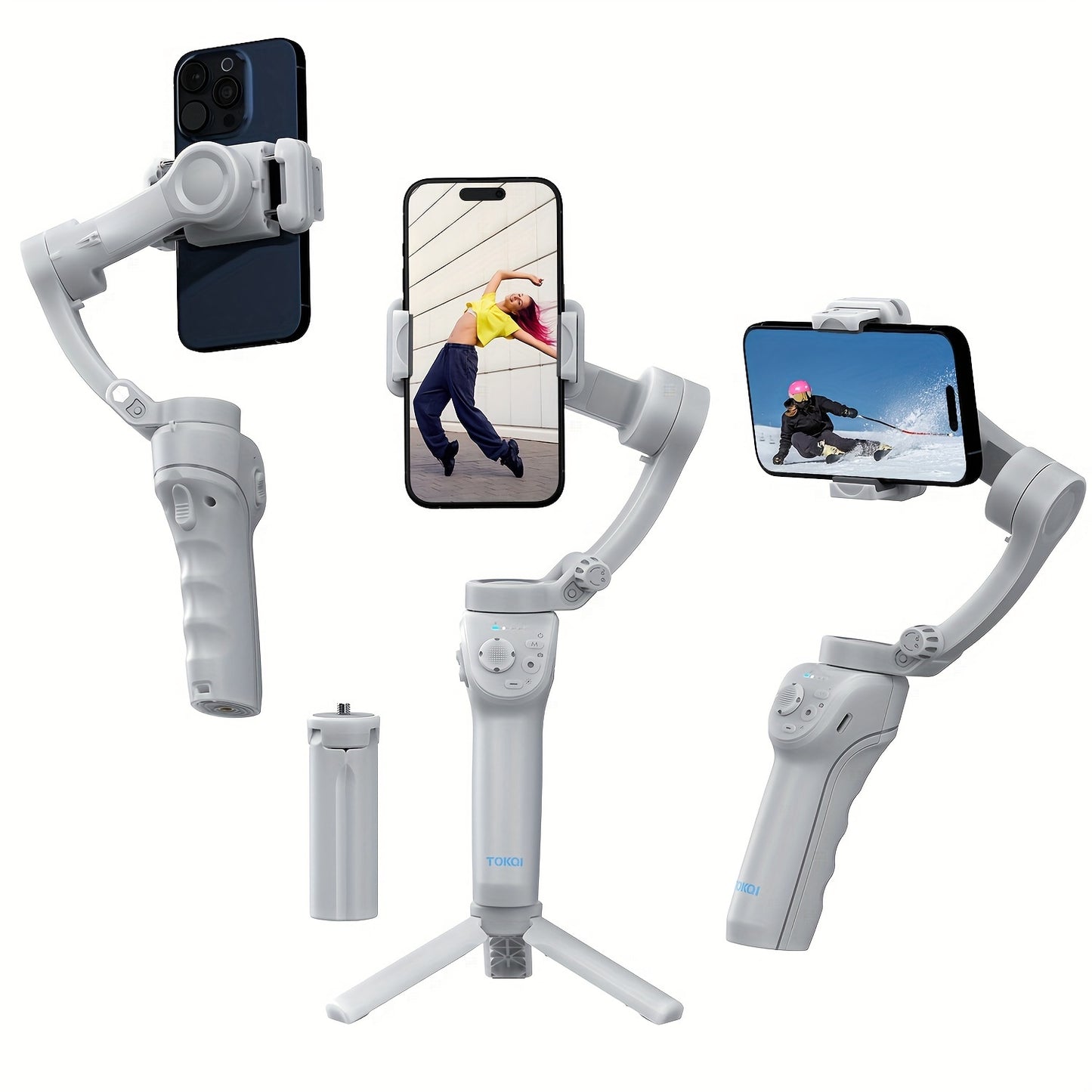 3-Axis Smartphone Gimbal with ActiveTrack, Auto Tracking, Portable & Foldable for Video Recording and Vlogging - Hiccupzz