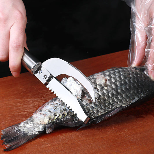 Kitchen 3 In 1 Stainless Steel Scale Planer Fish Scraper Fish Multi-Function Fish Scraper Scale Tool Fish Maw Knife - Hiccupzz