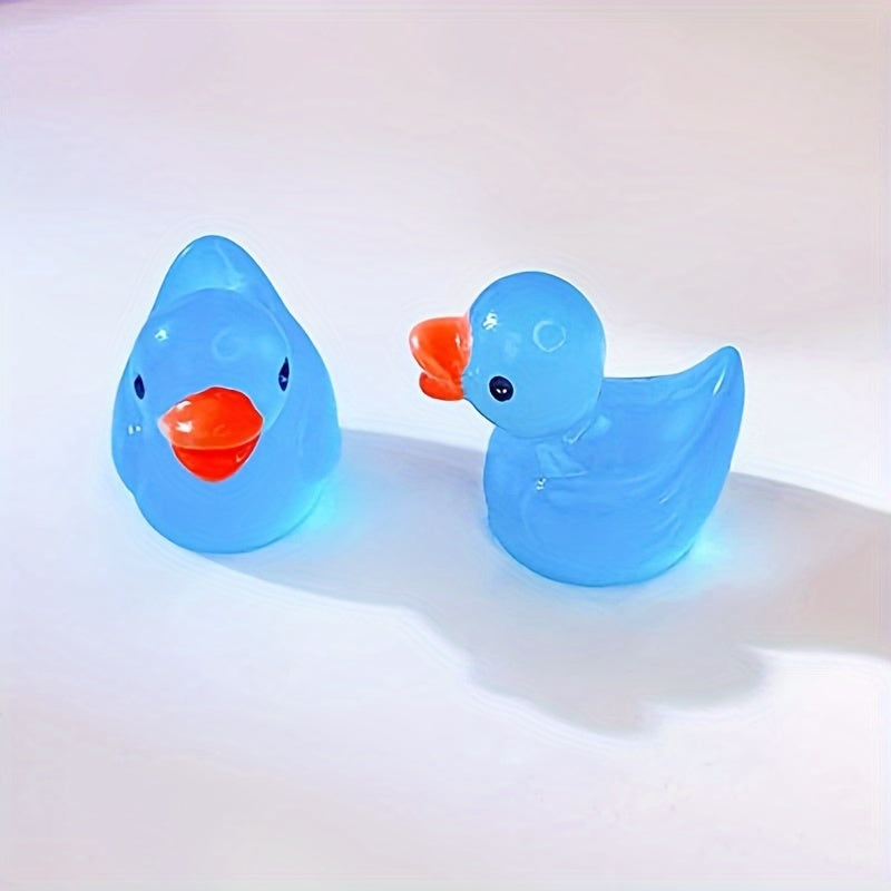 Glow-in-the-Dark Mini Yellow Ducks (5pcs): 3D Resin Garden Decor for DIY Home and Party Decorations - Hiccupzz