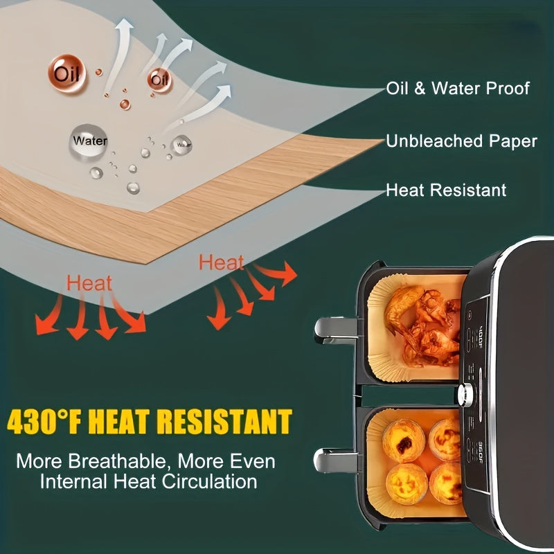 Non-Stick Air Fryer Liners for Dual Fryer – 50/100 Pack - Hiccupzz