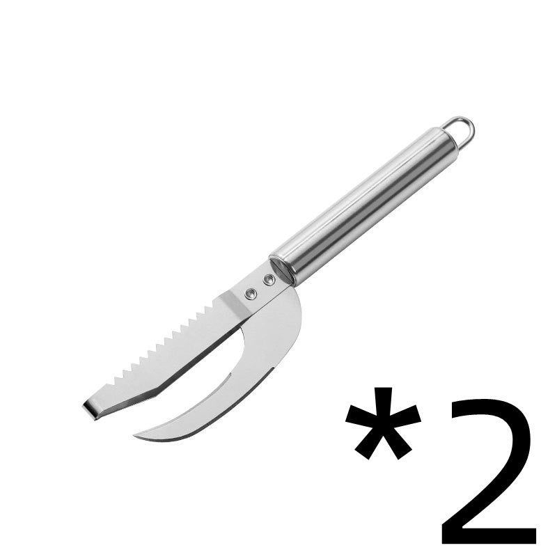 Kitchen 3 In 1 Stainless Steel Scale Planer Fish Scraper Fish Multi-Function Fish Scraper Scale Tool Fish Maw Knife - Hiccupzz