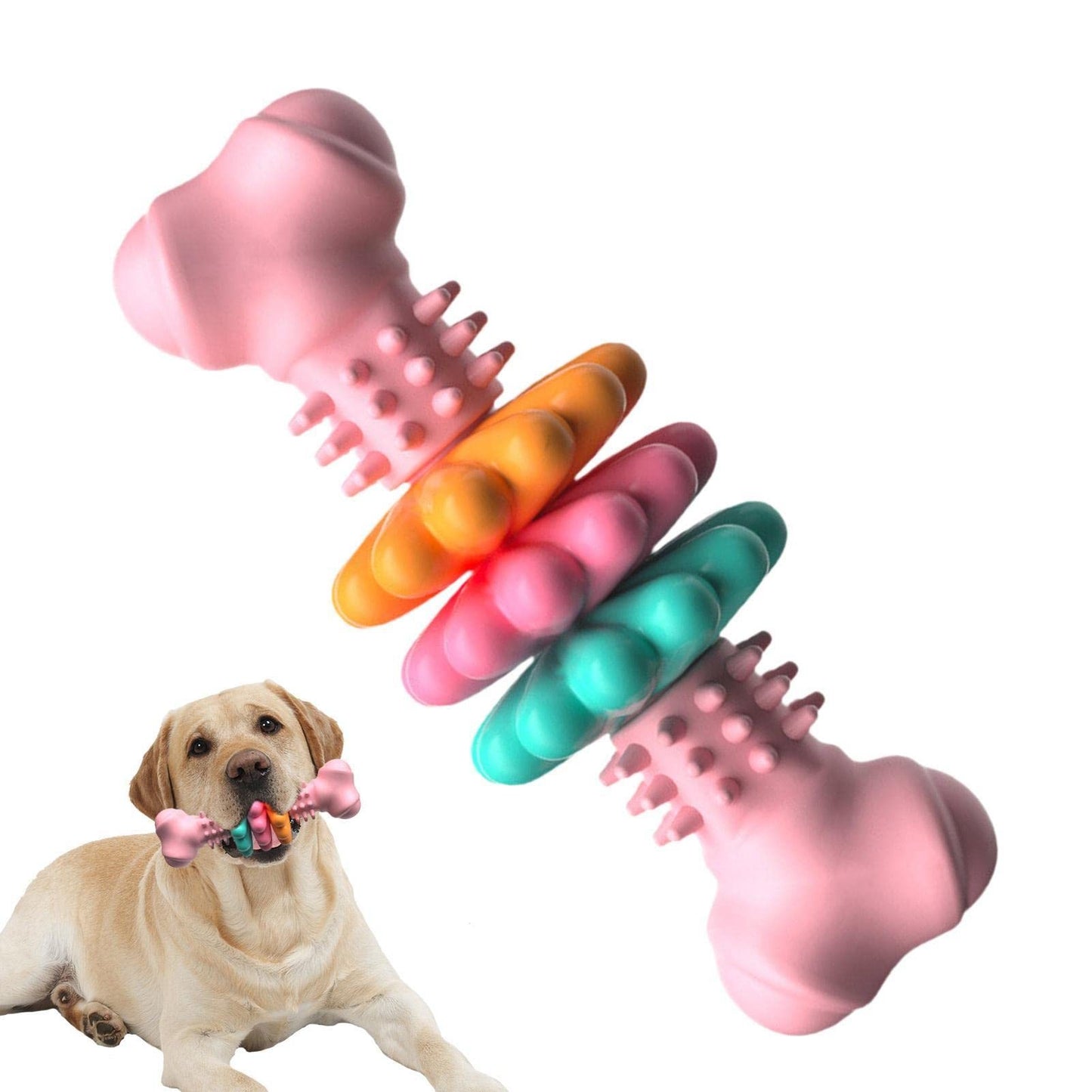 Dog Chew Toy Dog Bone Type Dogs Teeth Cleaning Toys Indestructible TPR Bone Chewing Bite Resistant Teething Toys Pet Products - Hiccupzz