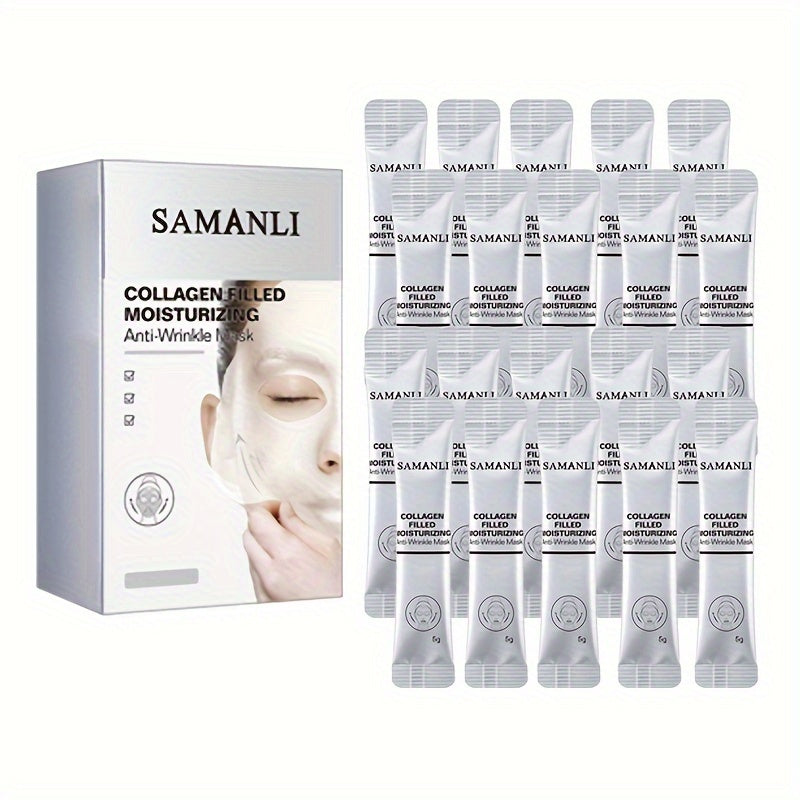 Anti-Aging Collagen Mask 5g x 20pcs - Deep Nourishment, Firming, Wrinkle Smoothing - Hiccupzz