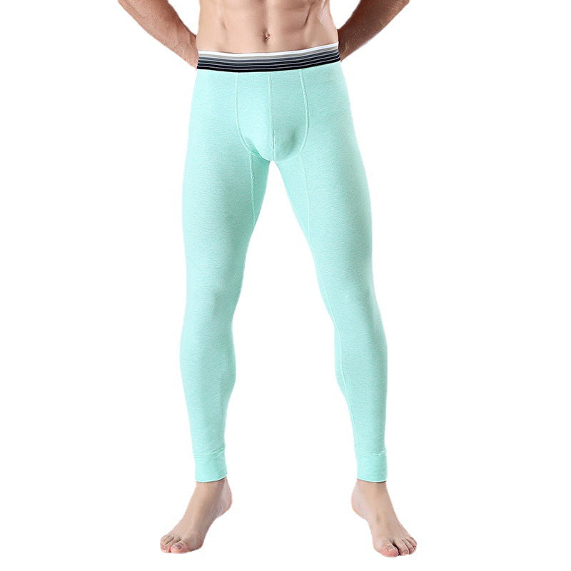Men's Cropped Long Johns Warm-keeping Pants Cotton Belly-contracting Thin Bottoming Trousers - Hiccupzz