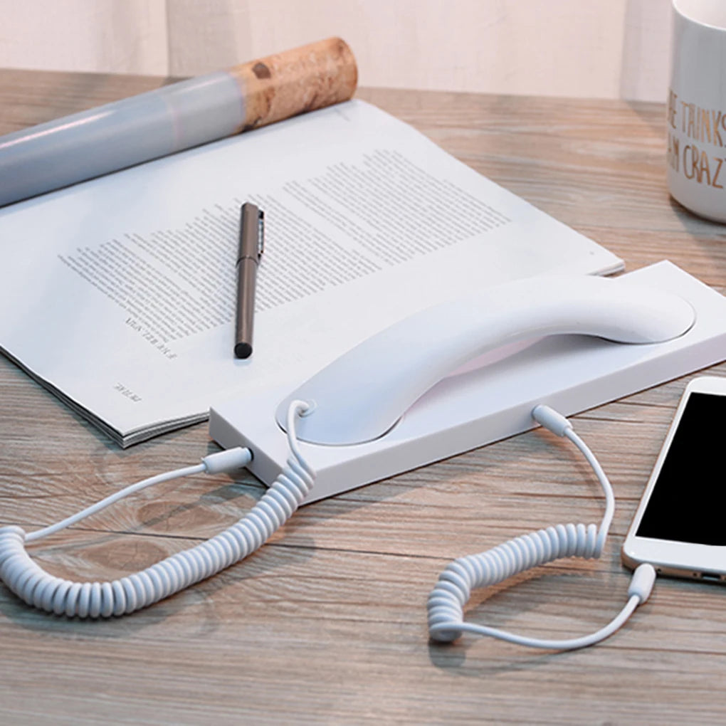 Universal Retro Phone Receiver Handset – 3.5mm Landline Telephone Microphone Call Headset for Smartphones - Hiccupzz