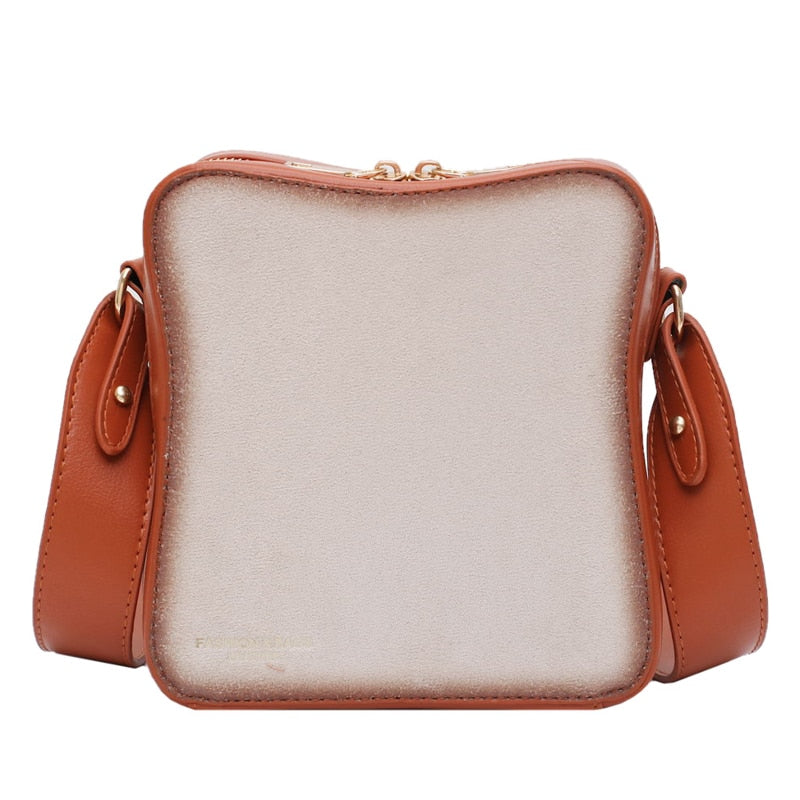 Fun Toast Design Crossbody Bag - PU Leather Fashion Women Purses - Hiccupzz