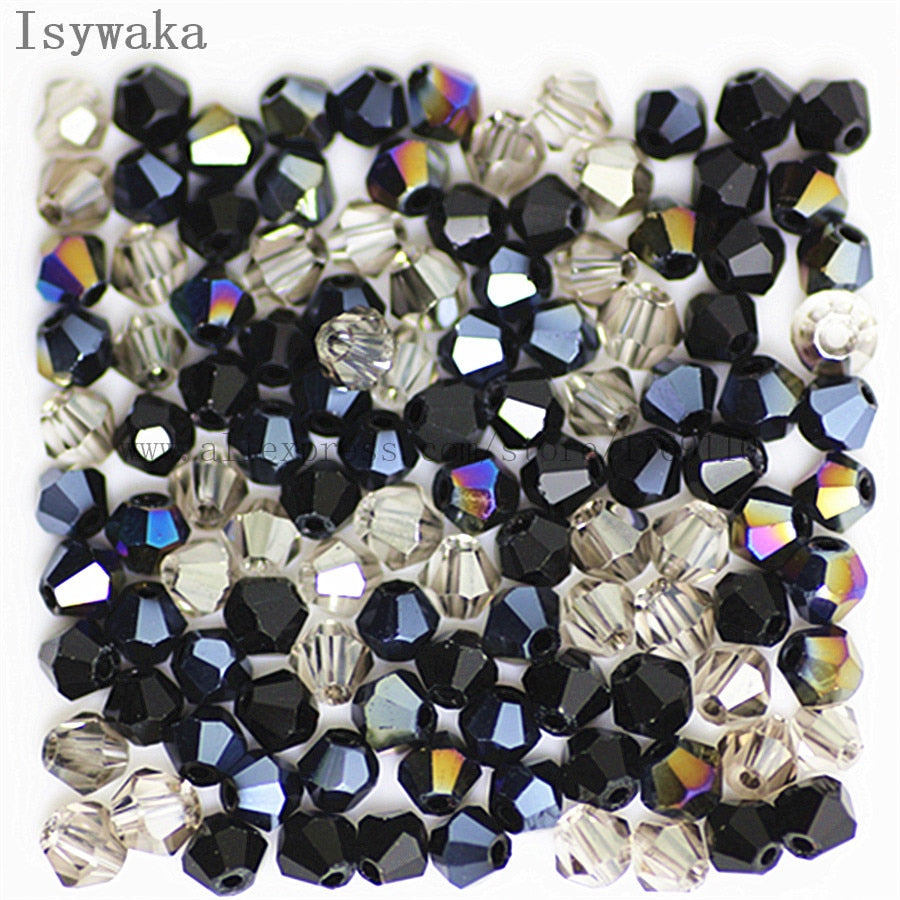 Multicolor 100pcs 4mm Bicone Austria Crystal Beads for DIY Jewelry Making - Hiccupzz