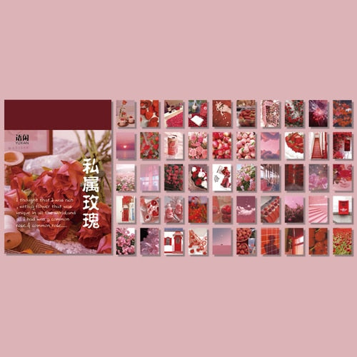 50 sheets Landscape rose ins Scrapbooking Decorative Stickers - Hiccupzz